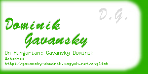 dominik gavansky business card